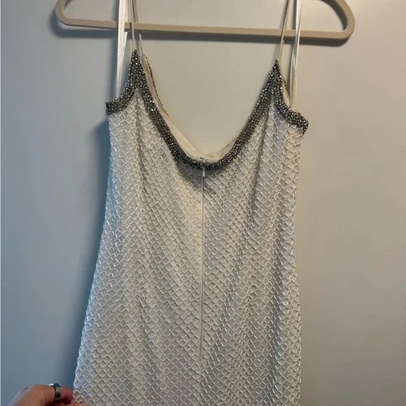 Mac Duggal White and Silver Women's Dress - Picture 3 of 5